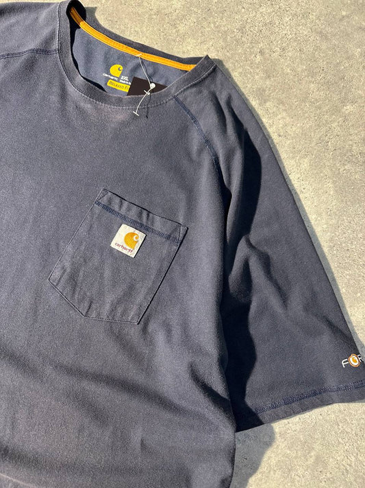 Carhartt T-shirt con Taschino e logo Ricamato e stampa manica USA Uomo (2XL)