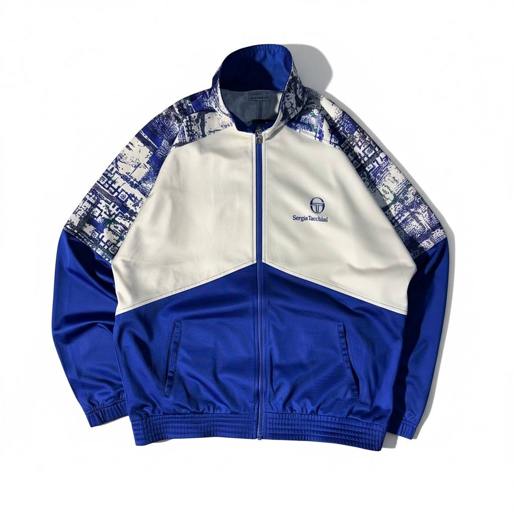 Sergio Tacchini Track-Top Giacca Tuta Vintage Logo Cucito Uomo (L)