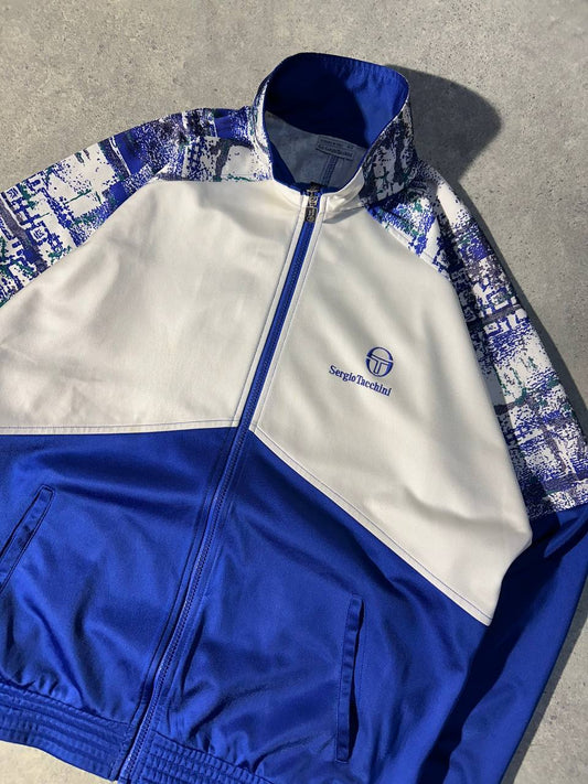 Sergio Tacchini Track-Top Giacca Tuta Vintage Logo Cucito Uomo (L)