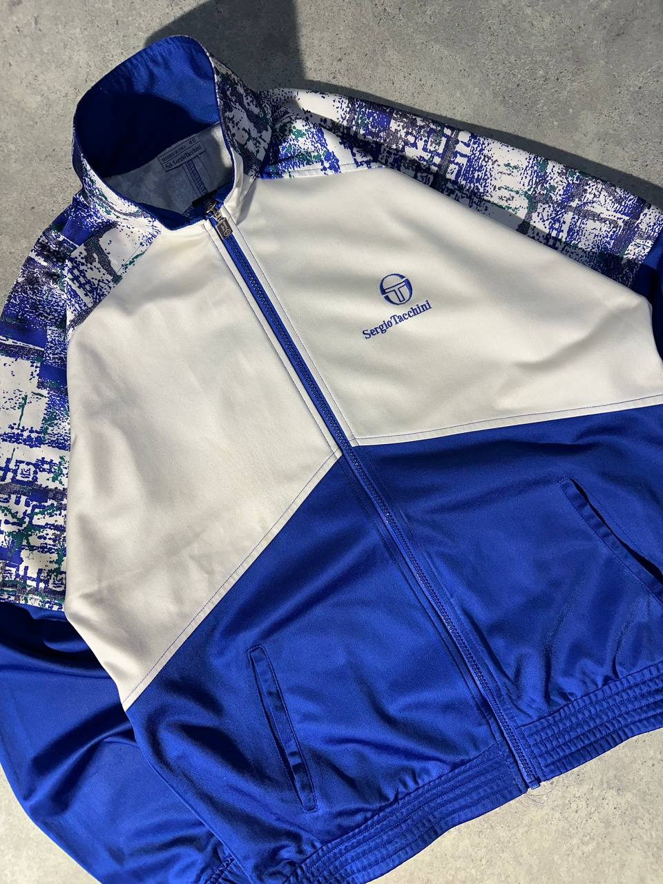 Sergio Tacchini Track-Top Giacca Tuta Vintage Logo Cucito Uomo (L)