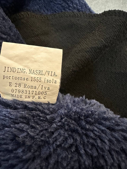 Stone Island Navy Fleece Hoodie Vintage Extxa Label Felpa Zip Uomo (M)