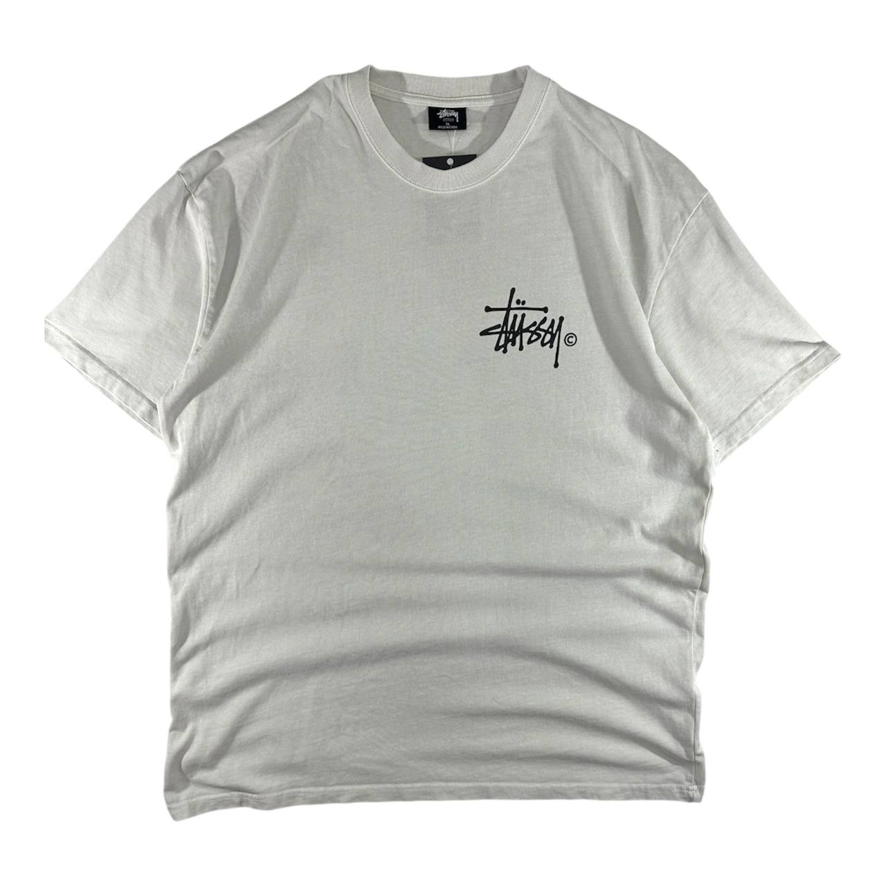 Stussy T-shirt Basic White tee Big Logo Uomo (XL)