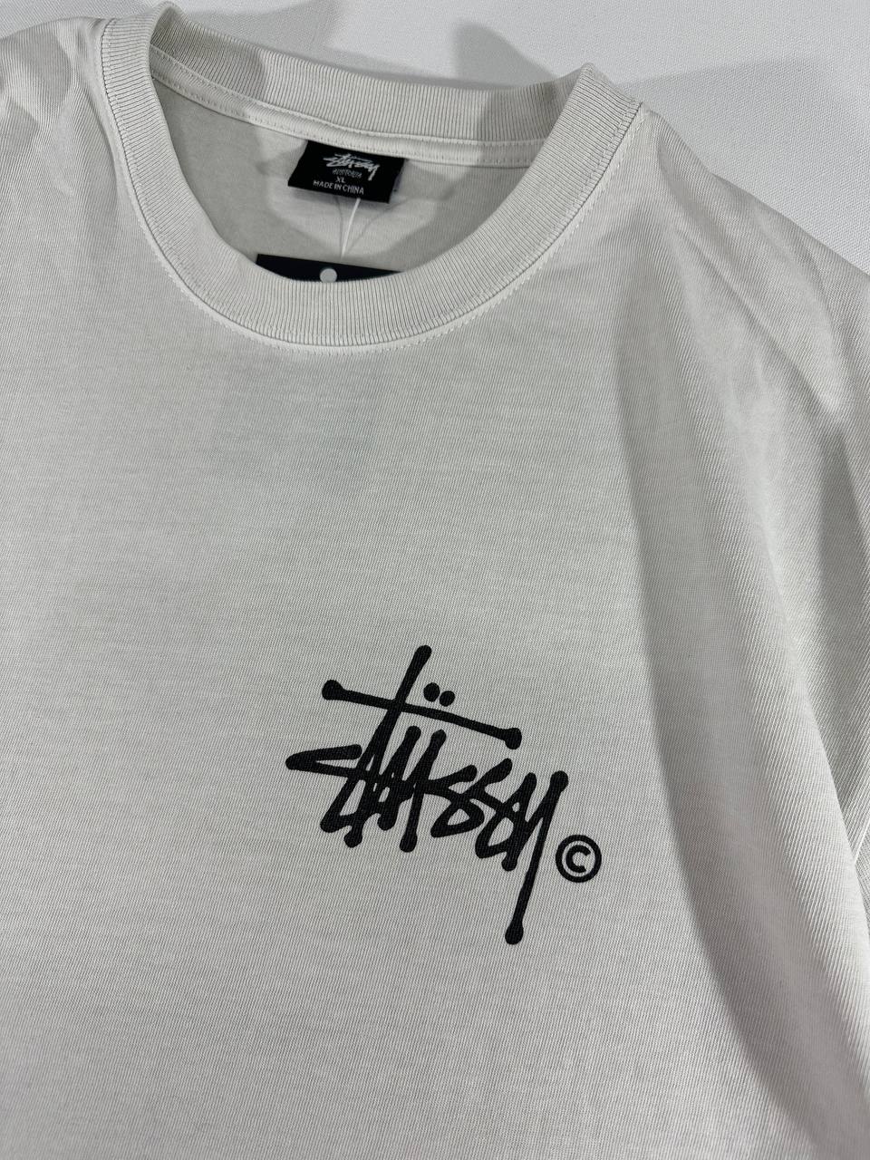 Stussy T-shirt Basic White tee Big Logo Uomo (XL)