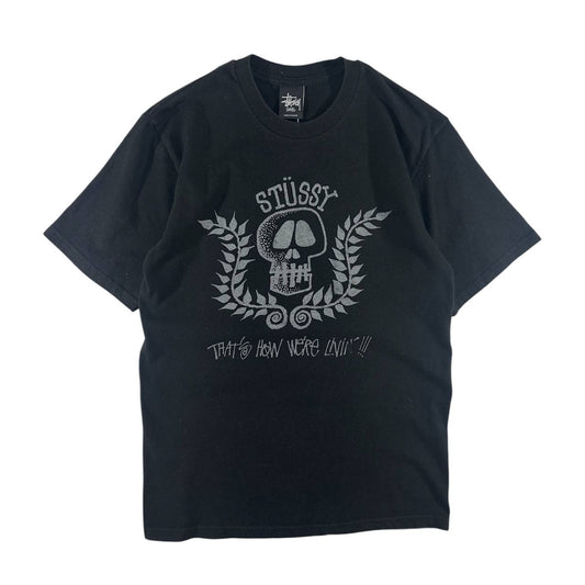 Stussy T-shirt Skull Black Graphic Uomo/Donna (S)