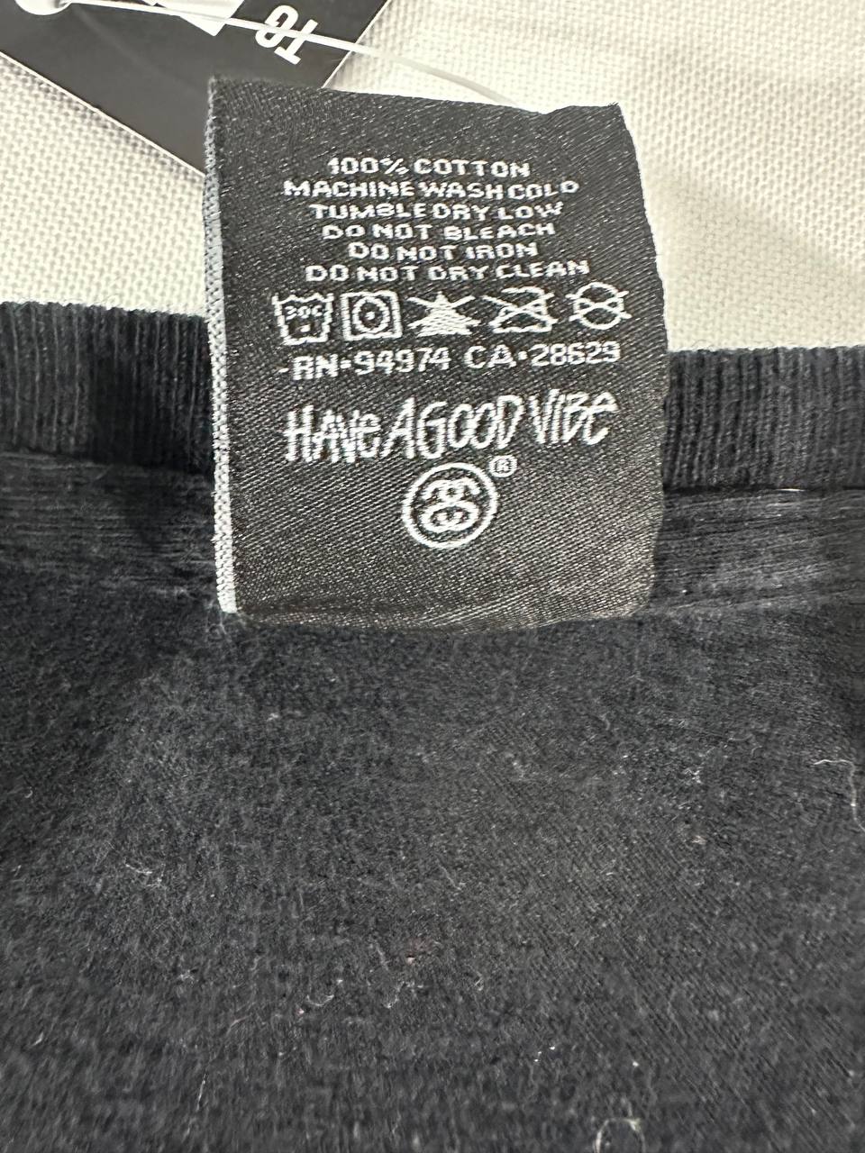 Stussy T-shirt Black With Floral 8-Ball Graphic Vintage Uomo/Donna (M)