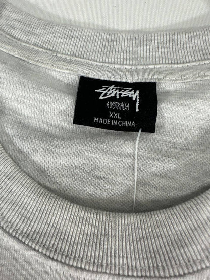 Stussy T-shirt Grey With Fuzzy Dice Graphic Vintage RARE Uomo (XXL)