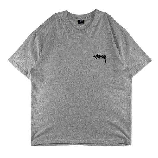 Stussy T-shirt Grey With Fuzzy Dice Graphic Vintage RARE Uomo (XXL)