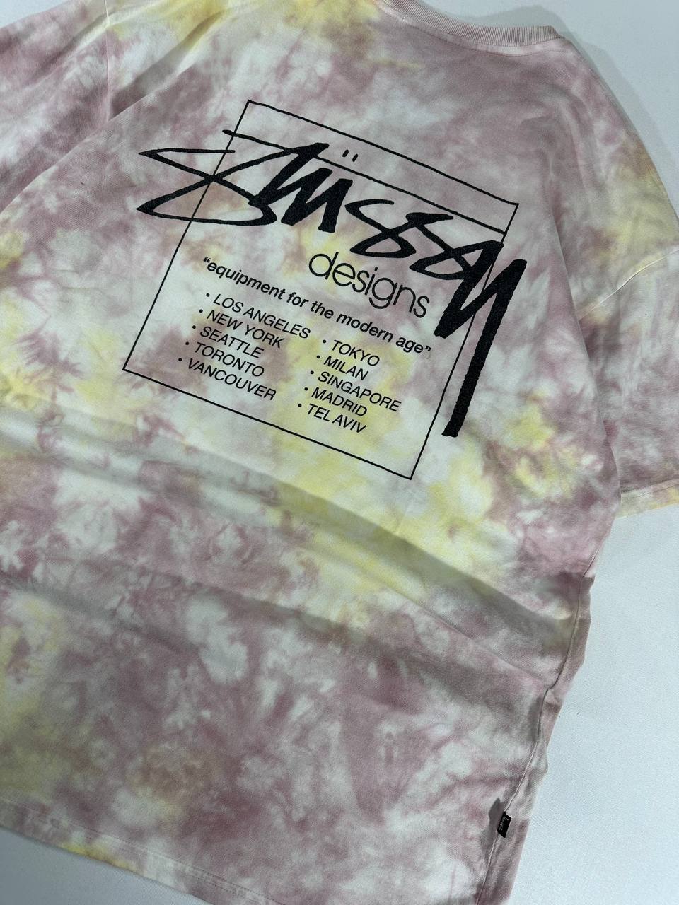 Stussy T-shirt Tye Dye Stampa Grande Big Logo USA Uomo (M)