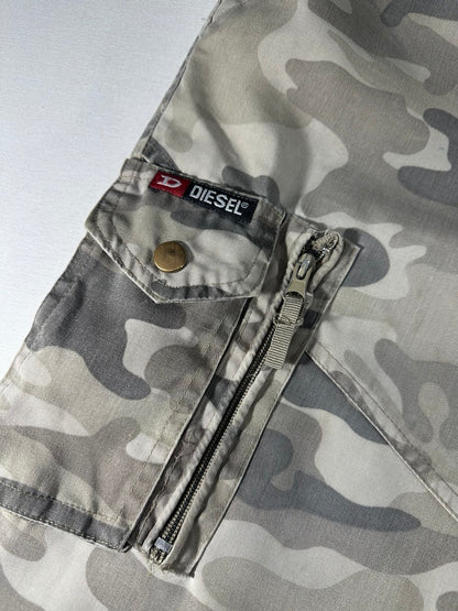 Diesel Cargo Shorts Y2K Camouflage Vintage Logo Ricamato Uomo (M/L)