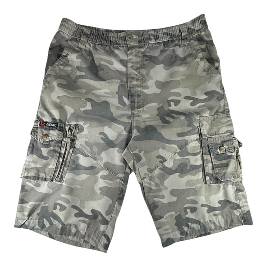 Diesel Cargo Shorts Y2K Camouflage Vintage Logo Ricamato Uomo (M/L)