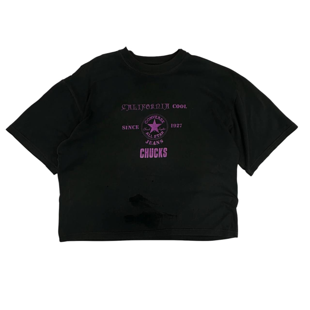 Converse T-shirt Box Crop Vintage Logo Stampato Uomo (L)
