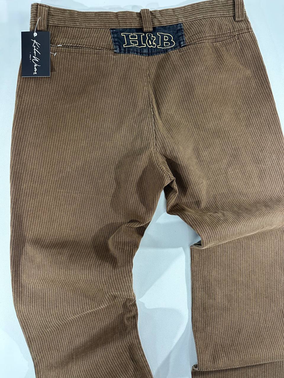 Harmont & Blaine Brown Corduroy Pants Pantalone Vintage Big Logo Uomo (50 IT)