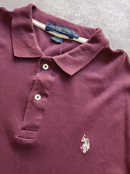 T-shirt Vintage Croppata Uomo – Bordeaux U.S. Polo Assn. (Taglia M IT / Etichetta XL)