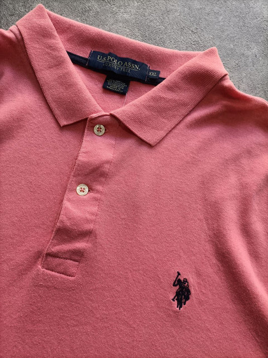 Polo Vintage Croppata Uomo – Rosa Pesca U.S. Polo Assn. (Taglia L IT / Etichetta 2XL)