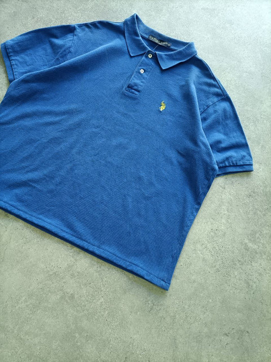 Polo Vintage Croppata Uomo – Blu U.S. Polo Assn. (Taglia M IT / Etichetta XL)