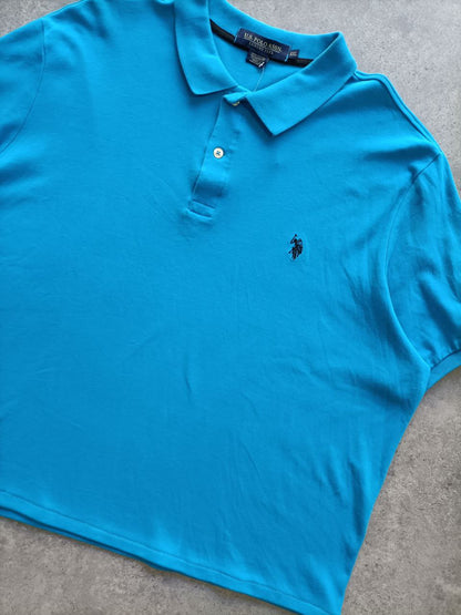 Polo Vintage Croppata Uomo – Turchese U.S. Polo Assn. (Taglia L IT / Etichetta 2XL)