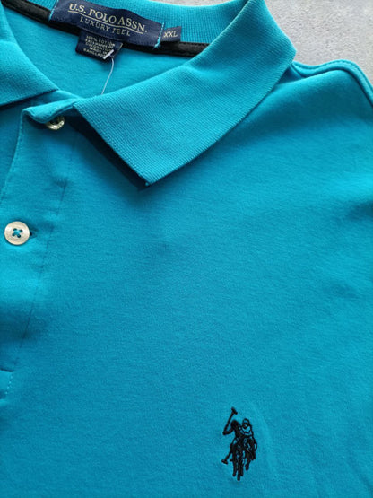 Polo Vintage Croppata Uomo – Turchese U.S. Polo Assn. (Taglia L IT / Etichetta 2XL)