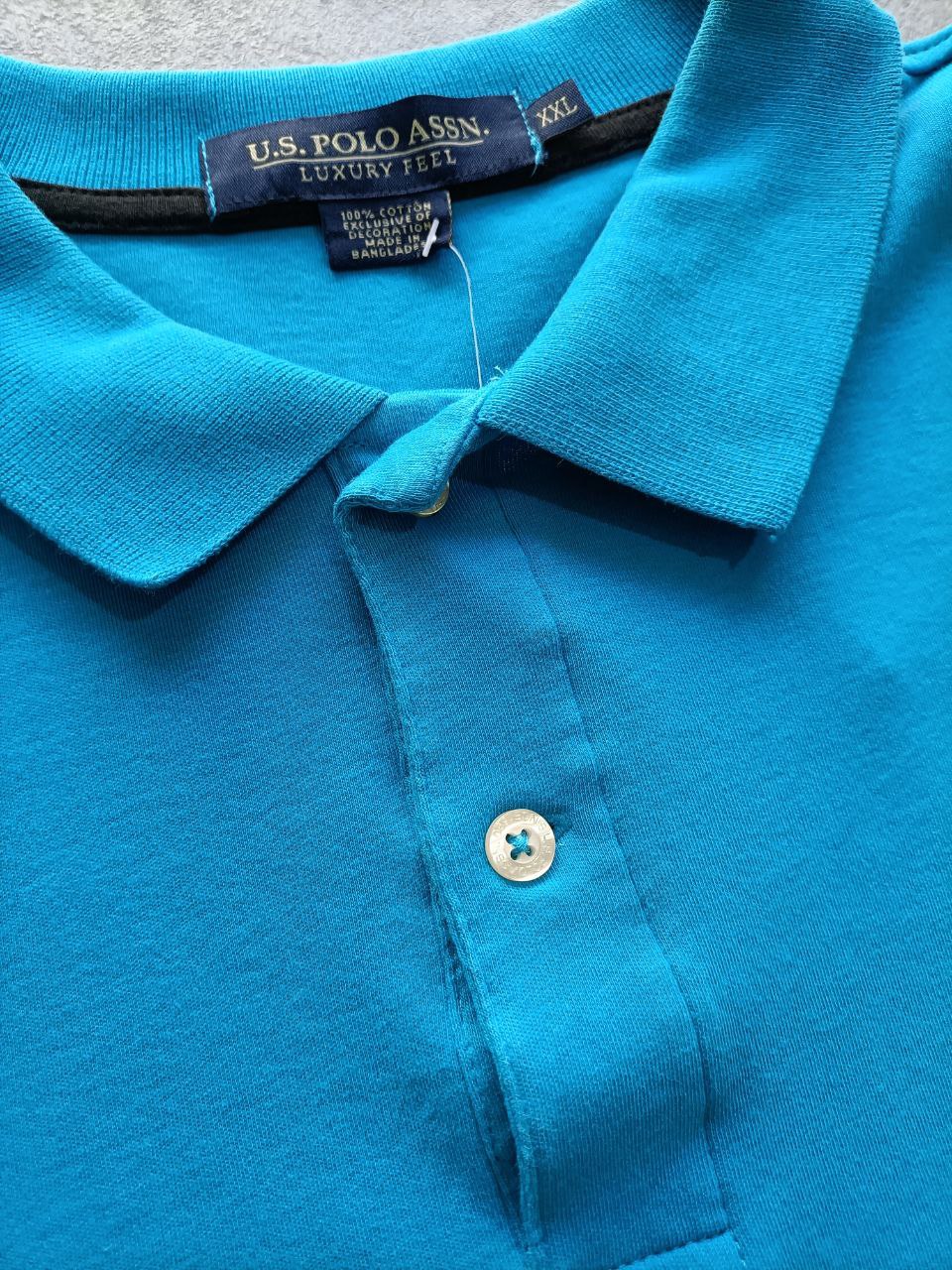 Polo Vintage Croppata Uomo – Turchese U.S. Polo Assn. (Taglia L IT / Etichetta 2XL)