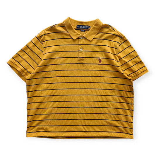 Polo Vintage Croppata Uomo – Giallo Ocra a Righe U.S. Polo Assn. (Taglia M IT / Etichetta XL)
