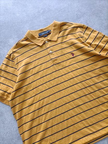 Polo Vintage Croppata Uomo – Giallo Ocra a Righe U.S. Polo Assn. (Taglia M IT / Etichetta XL)