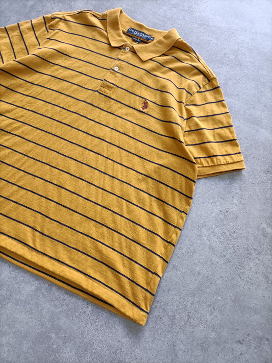 Polo Vintage Croppata Uomo – Giallo Ocra a Righe U.S. Polo Assn. (Taglia M IT / Etichetta XL)