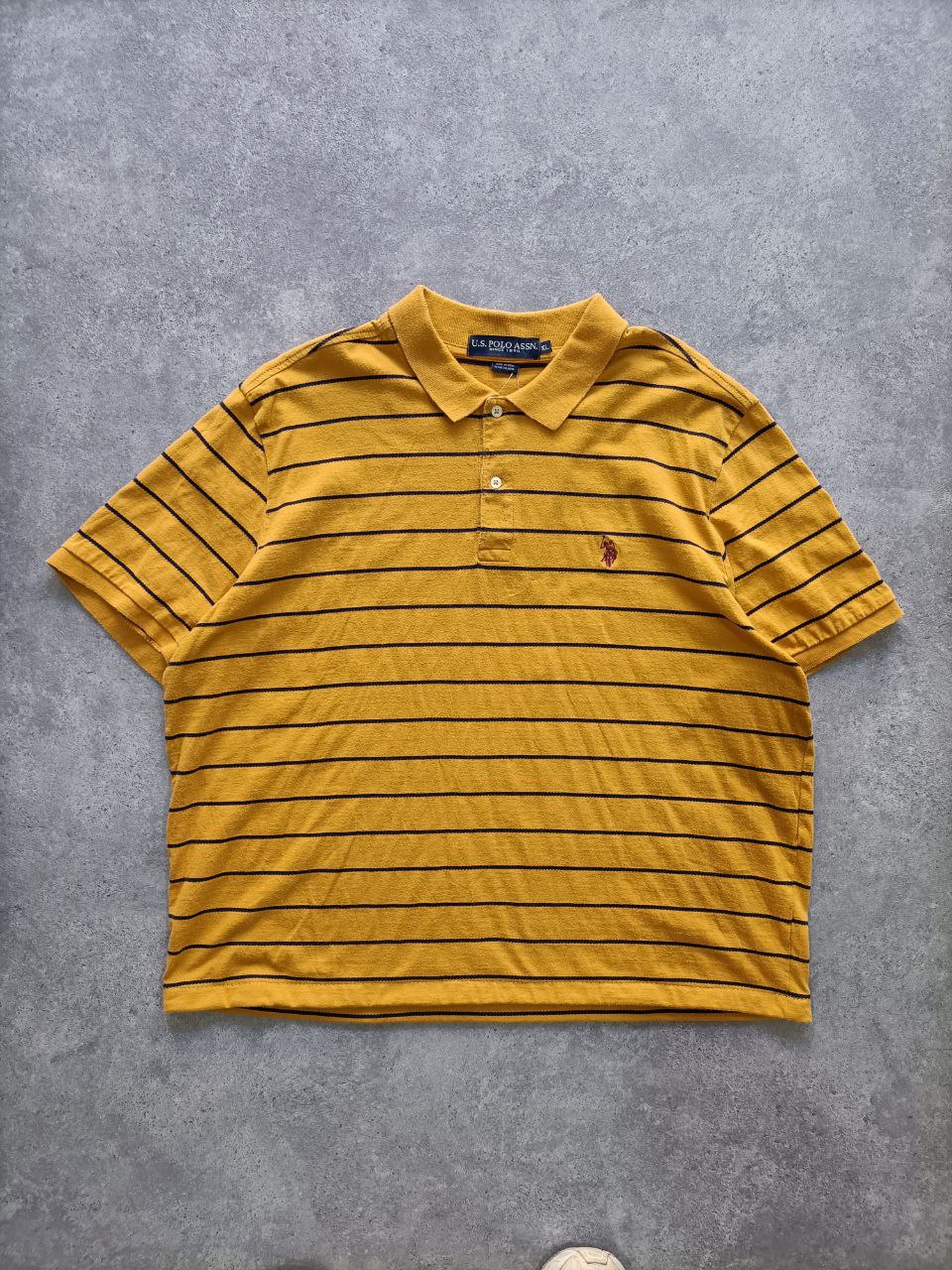Polo Vintage Croppata Uomo – Giallo Ocra a Righe U.S. Polo Assn. (Taglia M IT / Etichetta XL)