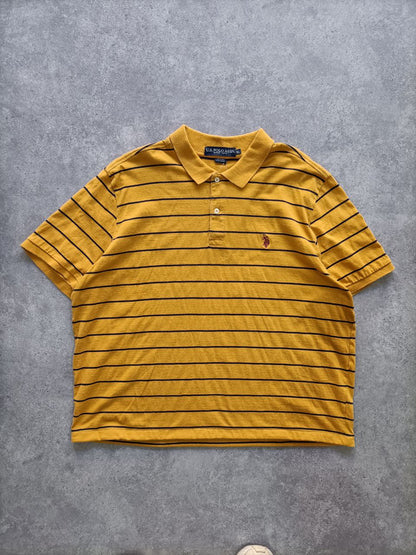 Polo Vintage Croppata Uomo – Giallo Ocra a Righe U.S. Polo Assn. (Taglia M IT / Etichetta XL)