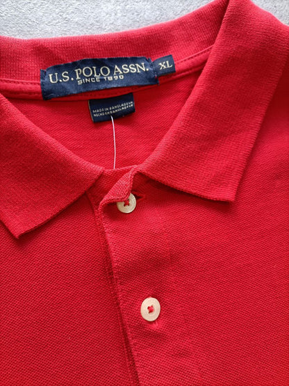 Polo Vintage Croppata Uomo – Rossa U.S. Polo Assn. (Taglia M IT / Etichetta XL)