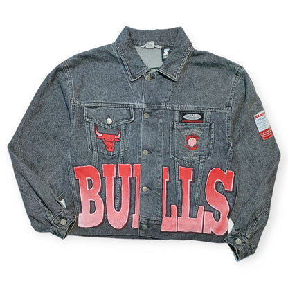 Custom Kilowear - Wampum e Starter - Chicago Bulls Vintage - Giacca Jeans Unisex (M)