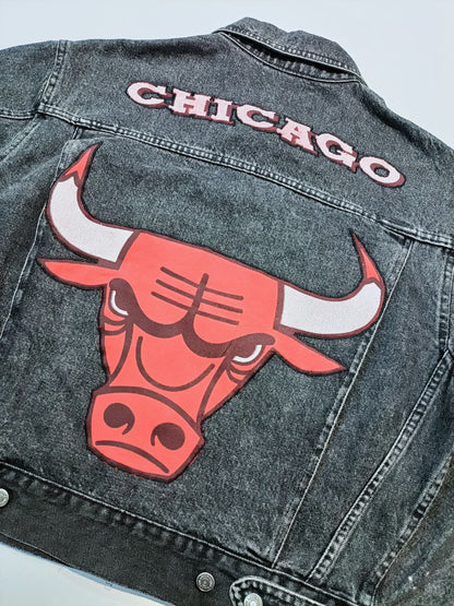 Custom Kilowear - Wampum e Starter - Chicago Bulls Vintage - Giacca Jeans Unisex (M)