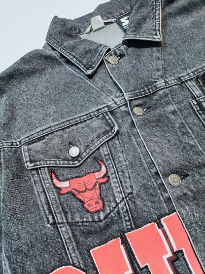 Custom Kilowear - Wampum e Starter - Chicago Bulls Vintage - Giacca Jeans Unisex (M)