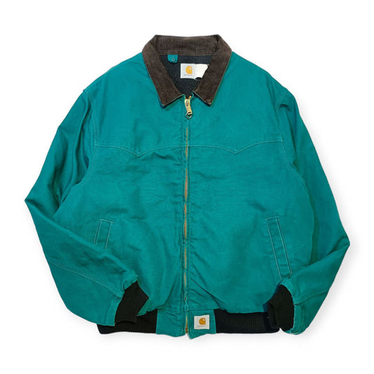 Carhartt - Vintage 90s Carhartt Santa Fe Canvas Western - Bomber Jacket RARE - Acqua Blue (2XL)