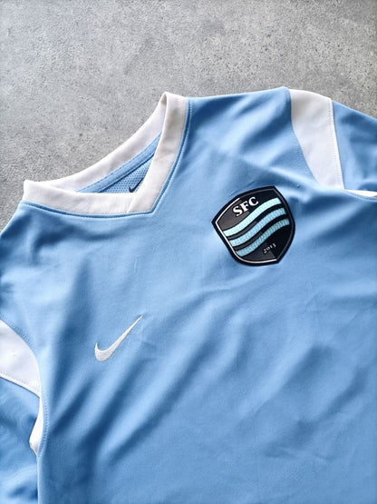 Nike Maglia Calcio Strike FC 2013 Celeste/Bianca (S/XL Ragazzo)