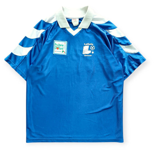 LaSalle Soccer T Shirt Maglia Calcio Con Colletto Blu E Bianca (XL)
