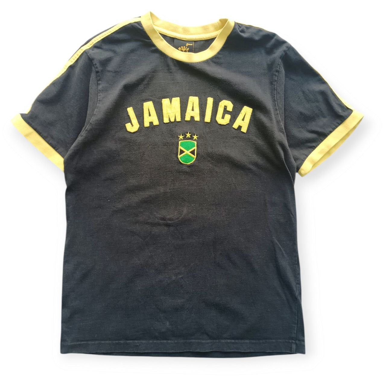 Jamaica Soccer T Shirt Nera Con Bordi Gialli (L)