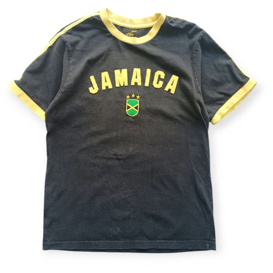 Jamaica Soccer T Shirt Nera Con Bordi Gialli (L)