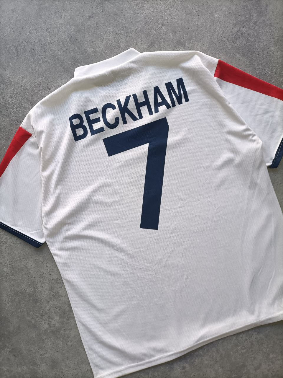 England T Shirt Calcio Beckham Vintage Bianca (XL)