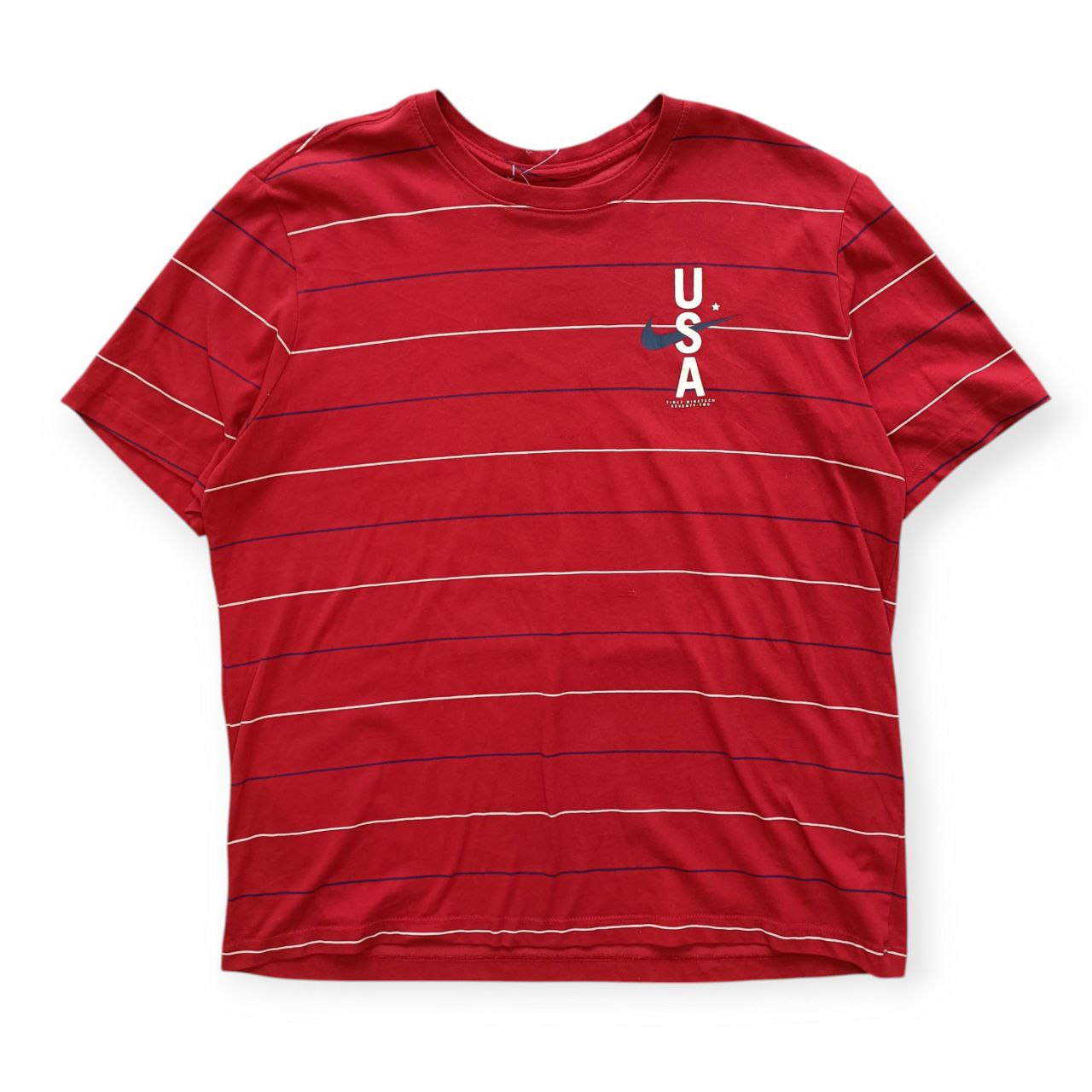 Nike Vintage T-Shirt USA a Righe Rosse (Taglia L Uomo)