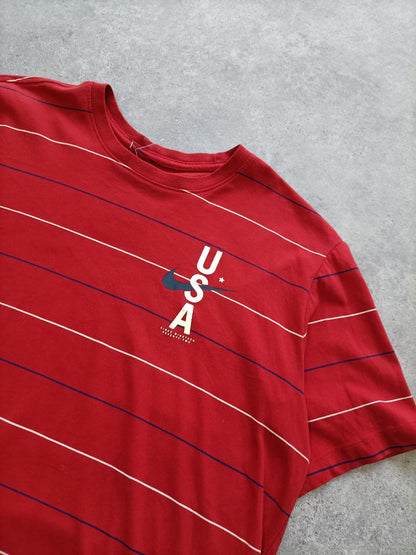 Nike Vintage T-Shirt USA a Righe Rosse (Taglia L Uomo)