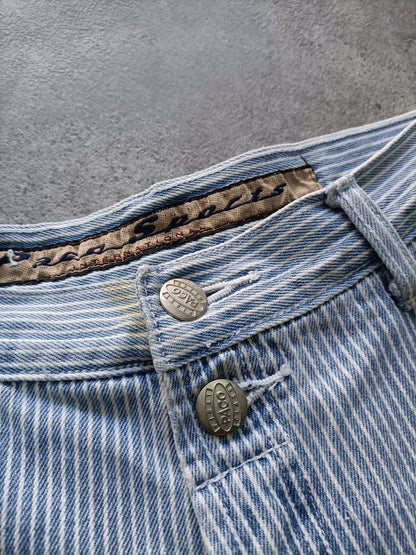 Paco Jeans Vintage Shorts a Righe – Uomo/Donna Denim Carpenter 90s (Taglia 44 ITA)