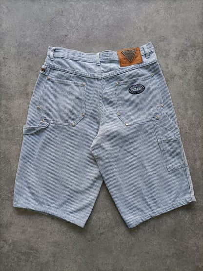Paco Jeans Vintage Shorts a Righe – Uomo/Donna Denim Carpenter 90s (Taglia 44 ITA)
