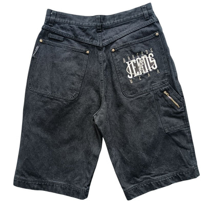 Jorts Vintage 90s Barcode Jeans – Shorts Uomo Neri Big Logo (Taglia 48 ITA)