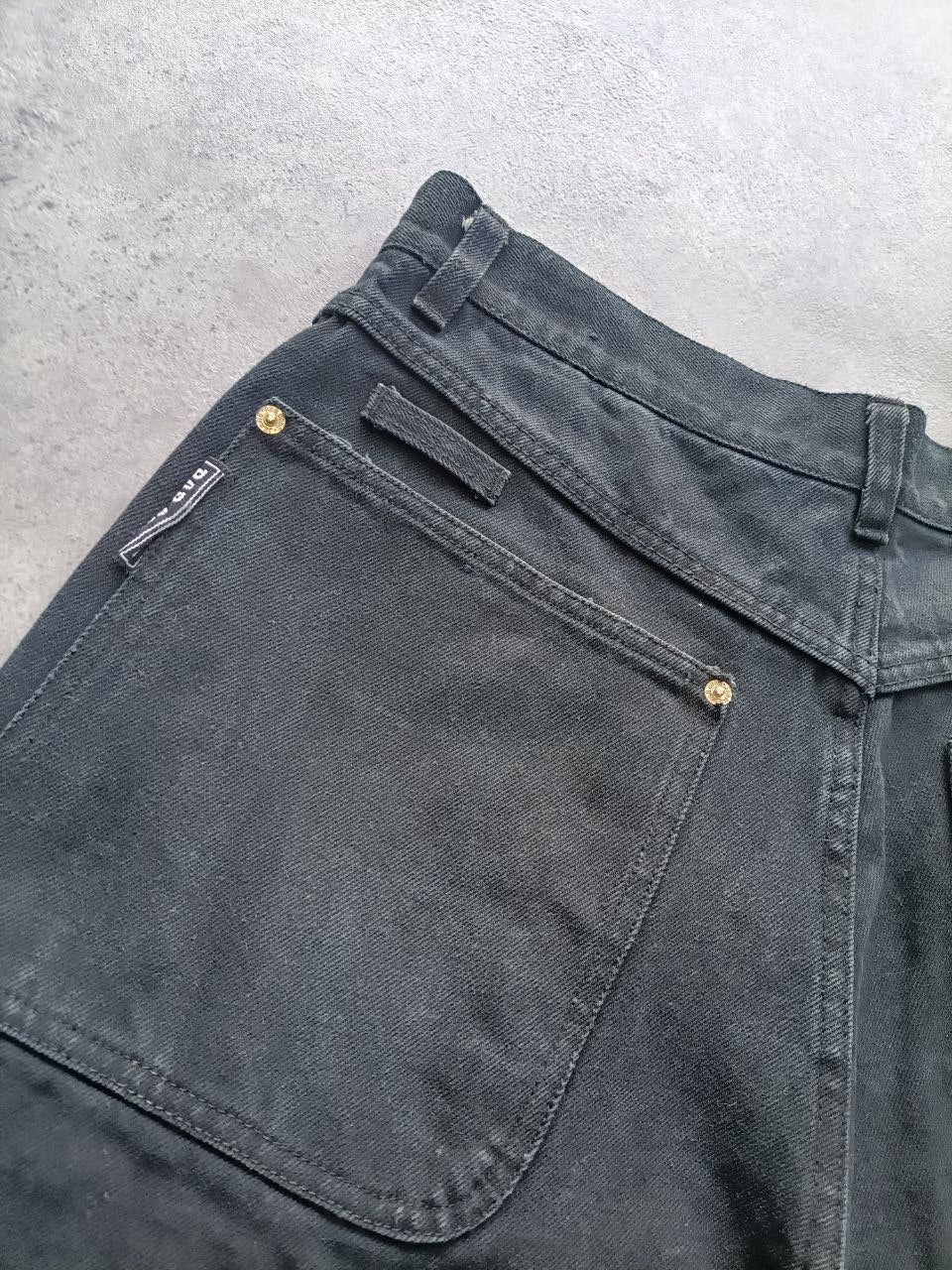 Jorts Vintage 90s Barcode Jeans – Shorts Uomo Neri Big Logo (Taglia 48 ITA)