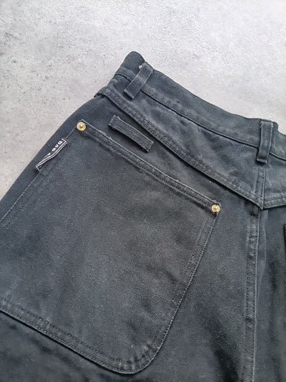 Jorts Vintage 90s Barcode Jeans – Shorts Uomo Neri Big Logo (Taglia 48 ITA)
