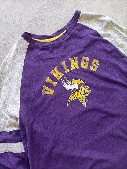 NFL T-Shirt Manica Lunga Vintage Vikings Team Apparel  (XL)